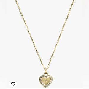 Michael Kors Gold-tone Heart Charm Pendant Necklace